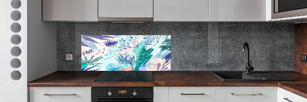 Kitchen splashback Tropical leaves