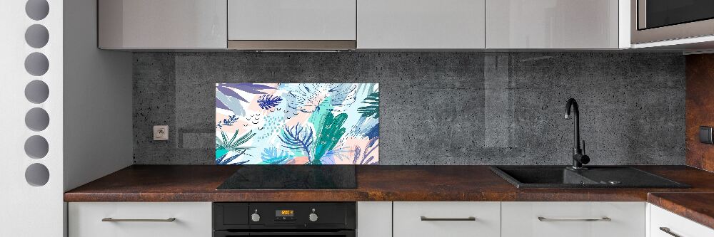 Kitchen splashback Tropical leaves