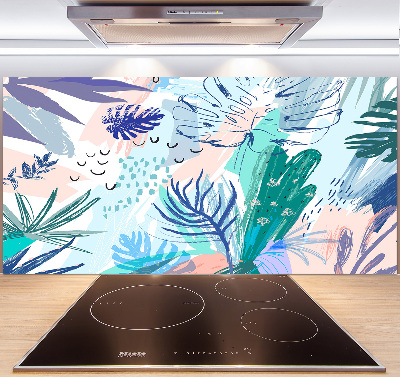 Kitchen splashback Tropical leaves