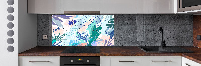 Kitchen splashback Tropical leaves