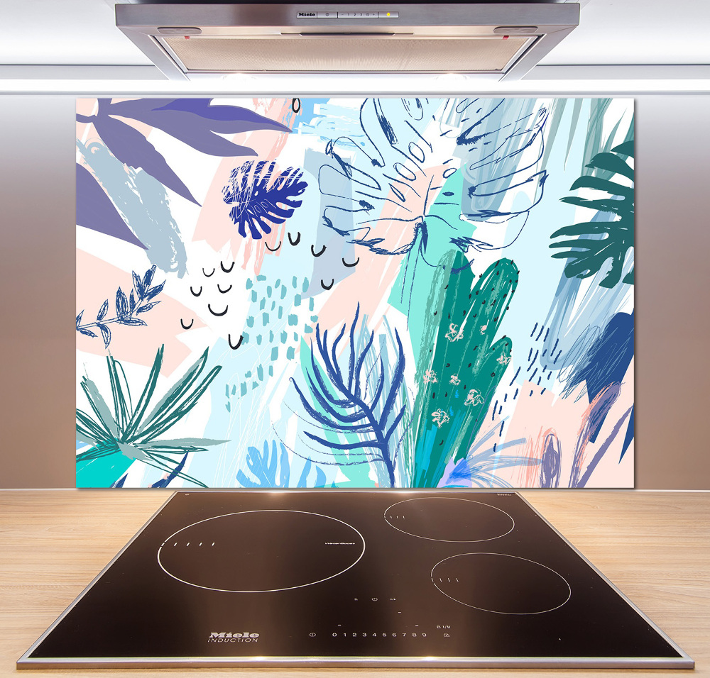 Kitchen splashback Tropical leaves