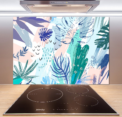 Kitchen splashback Tropical leaves