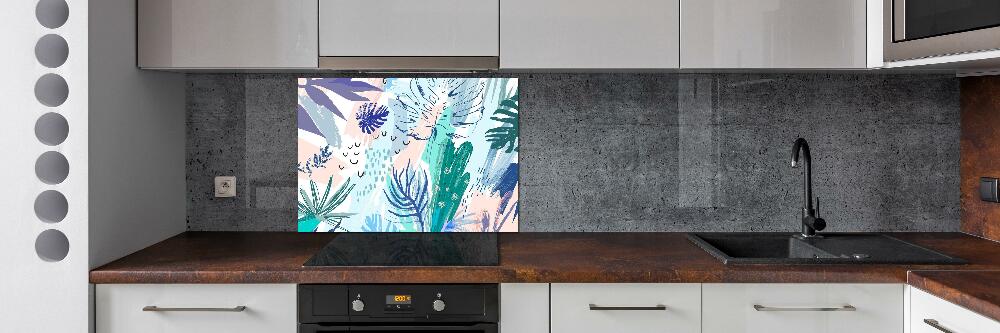 Kitchen splashback Tropical leaves