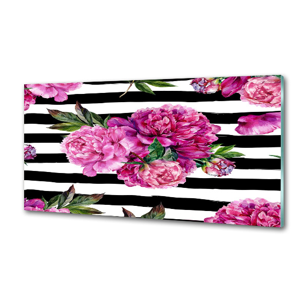 Cooker splashback Pink peonies