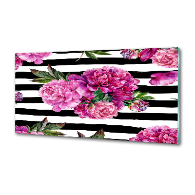 Cooker splashback Pink peonies