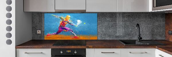 Cooker splashback Tennis player