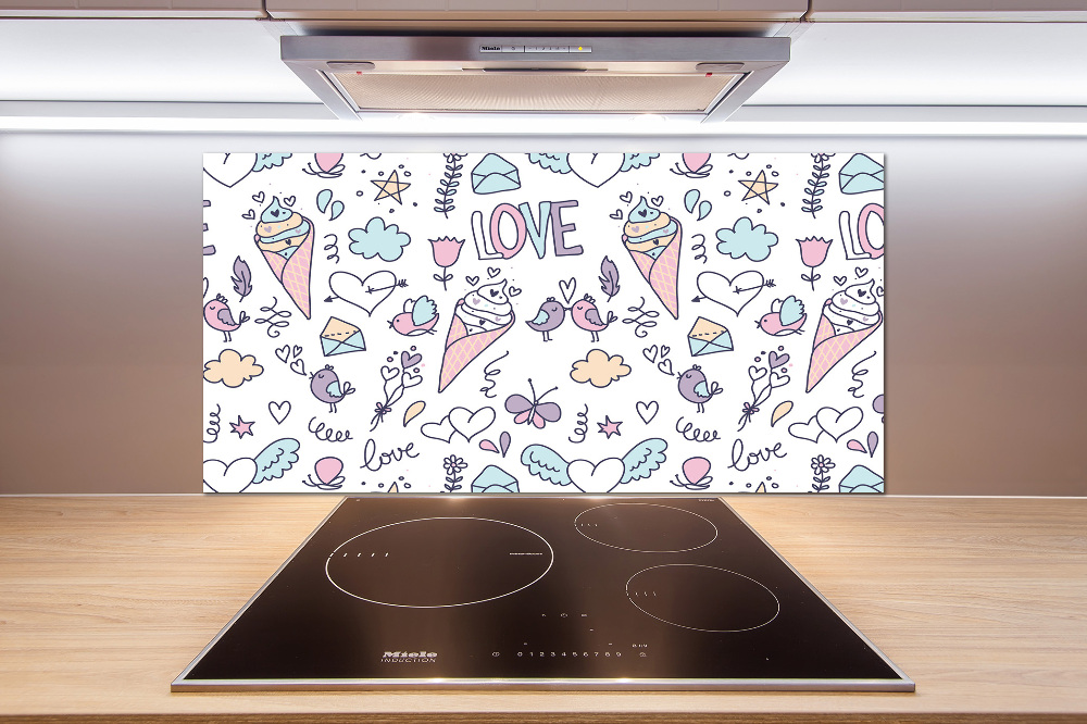 Cooker splashback Romantic pattern