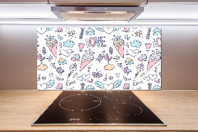 Cooker splashback Romantic pattern