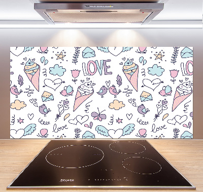 Cooker splashback Romantic pattern