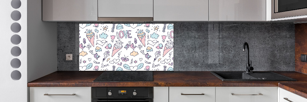 Cooker splashback Romantic pattern