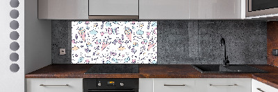 Cooker splashback Romantic pattern