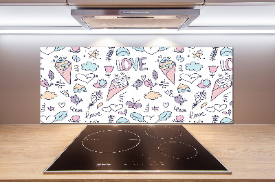 Cooker splashback Romantic pattern