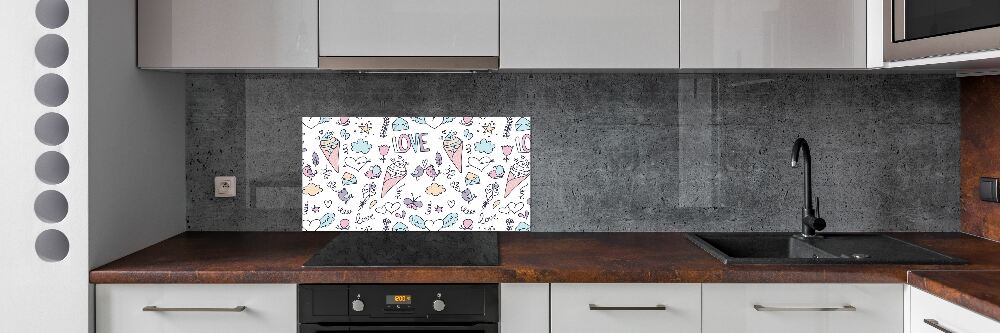 Cooker splashback Romantic pattern