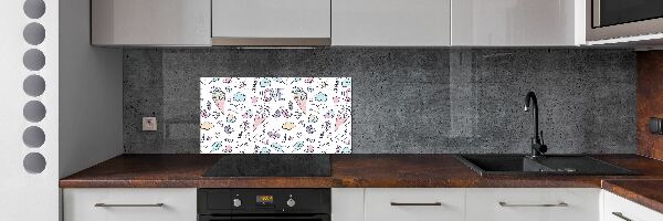 Cooker splashback Romantic pattern