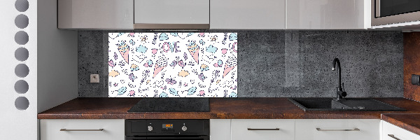 Cooker splashback Romantic pattern