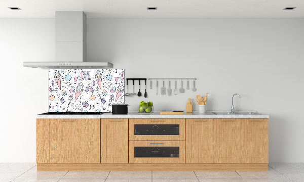 Cooker splashback Romantic pattern