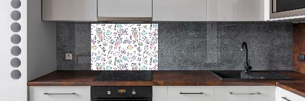 Cooker splashback Romantic pattern