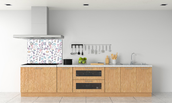 Cooker splashback Romantic pattern