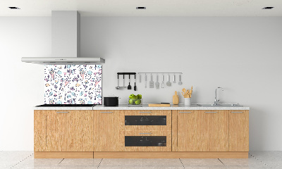 Cooker splashback Romantic pattern