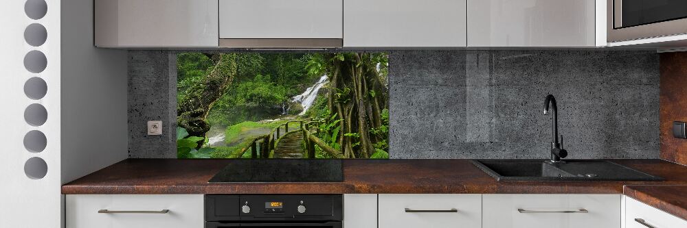 Cooker splashback Waterfall in the jungle