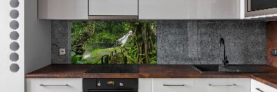 Cooker splashback Waterfall in the jungle