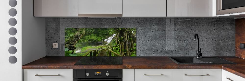 Cooker splashback Waterfall in the jungle