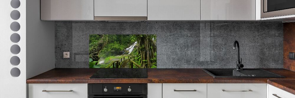 Cooker splashback Waterfall in the jungle