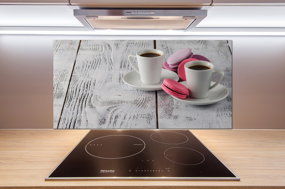 Glass splashback Coffee and cakes