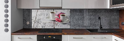 Glass splashback Coffee and cakes