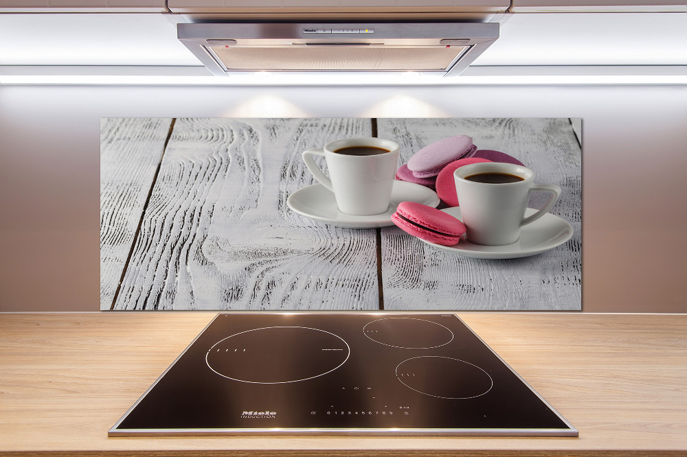 Glass splashback Coffee and cakes