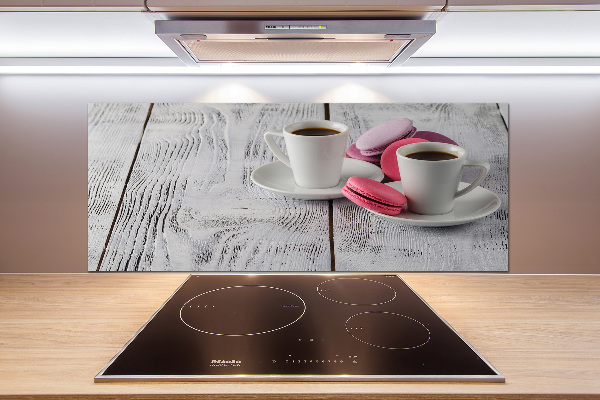 Glass splashback Coffee and cakes