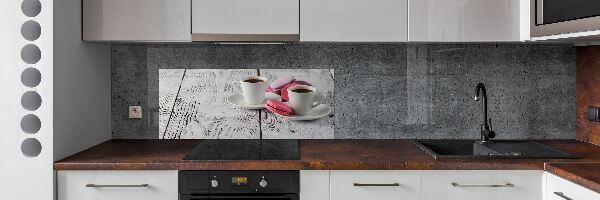 Glass splashback Coffee and cakes