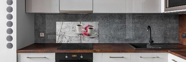 Glass splashback Coffee and cakes