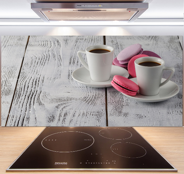 Glass splashback Coffee and cakes