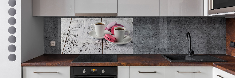 Glass splashback Coffee and cakes