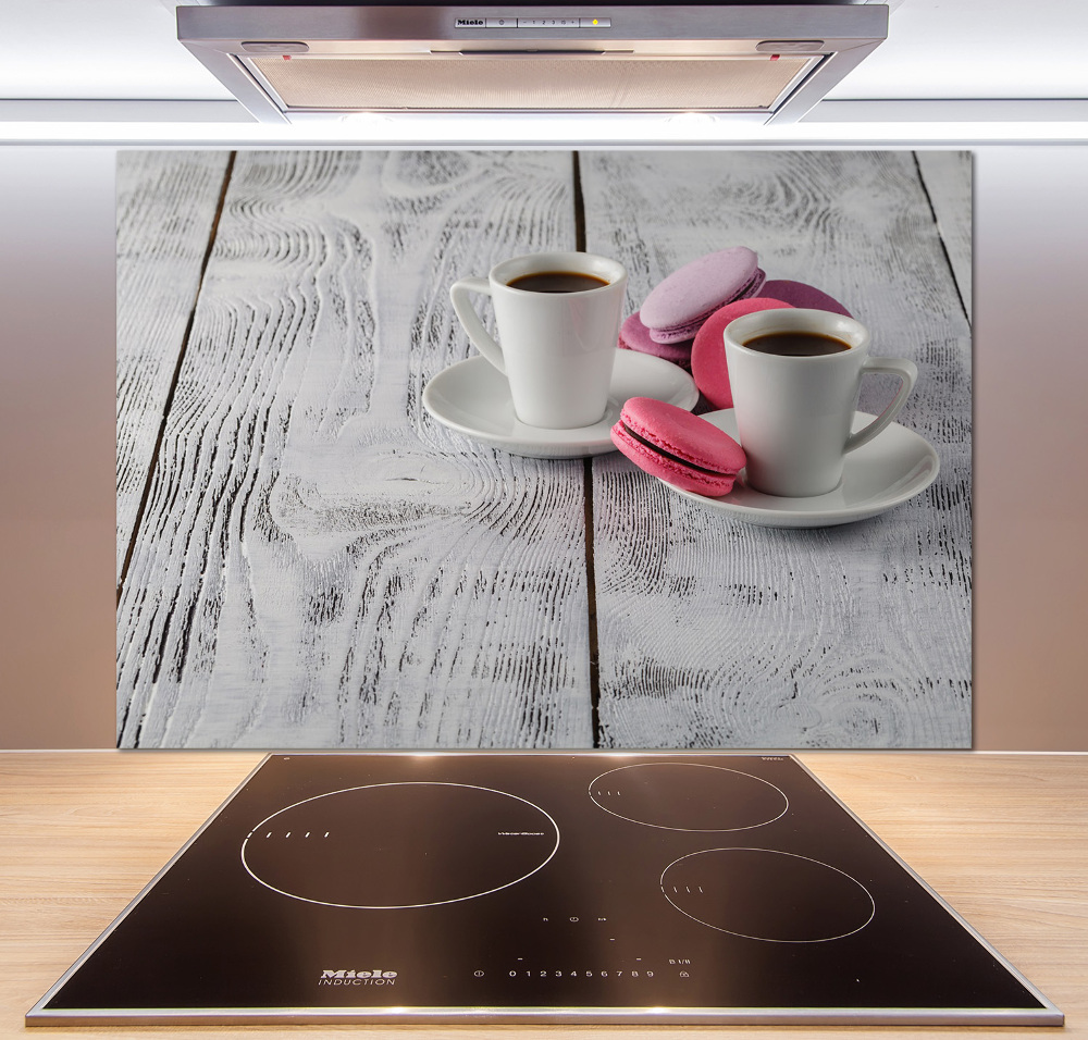 Glass splashback Coffee and cakes