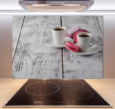 Glass splashback Coffee and cakes