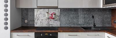 Glass splashback Coffee and cakes