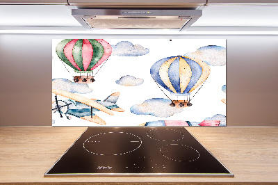 Cooker splashback Planes and balloons