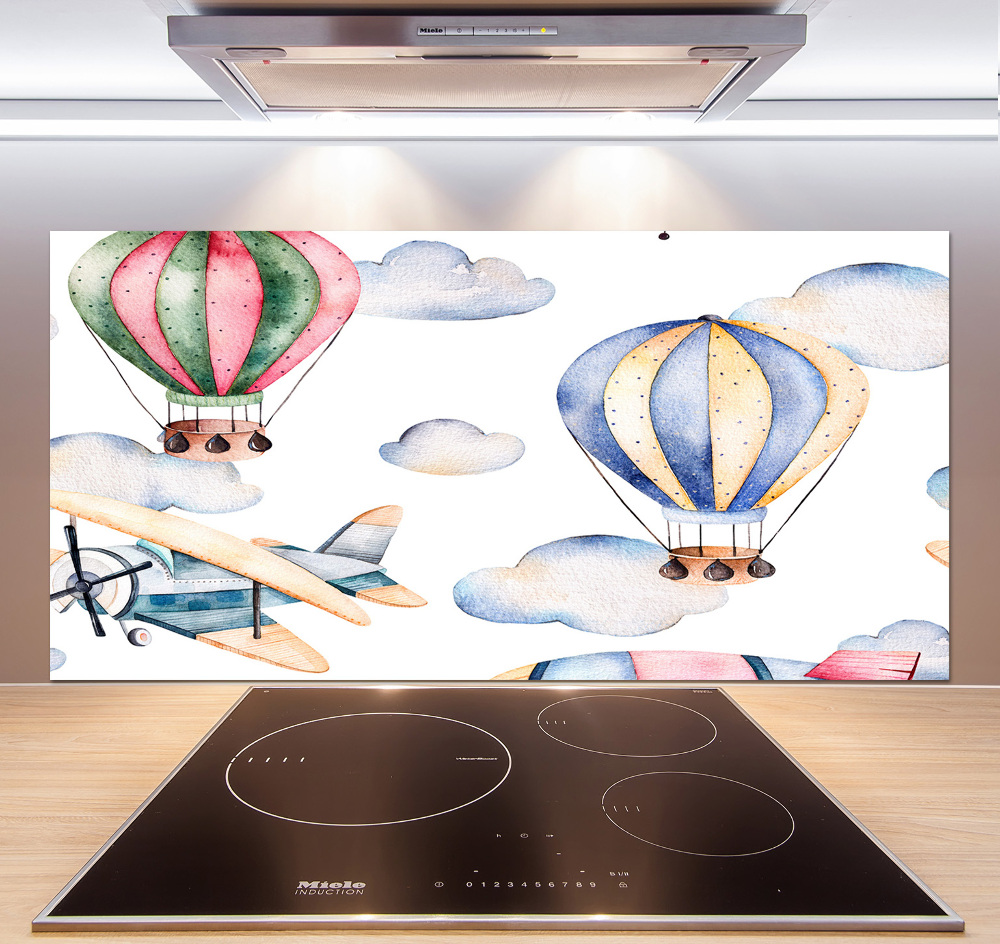 Cooker splashback Planes and balloons