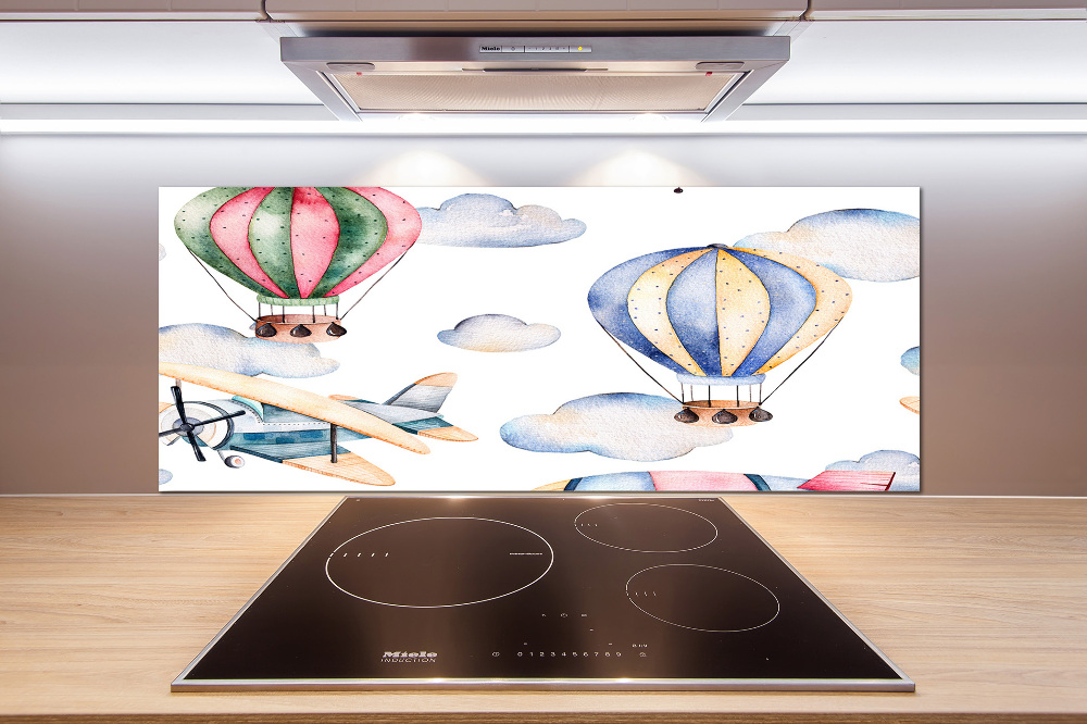 Cooker splashback Planes and balloons