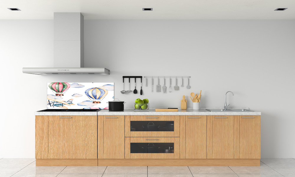 Cooker splashback Planes and balloons