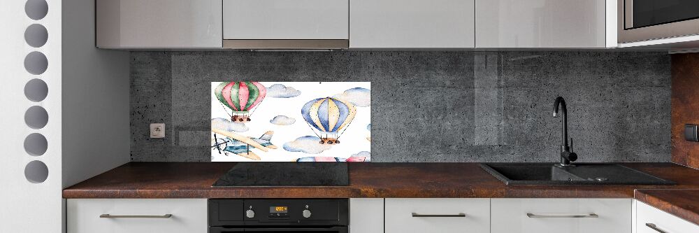 Cooker splashback Planes and balloons