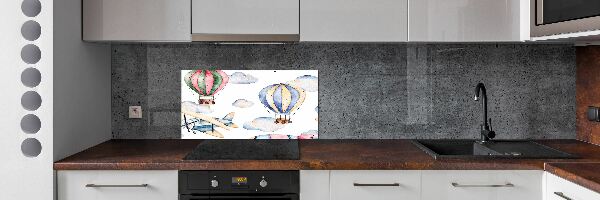 Cooker splashback Planes and balloons