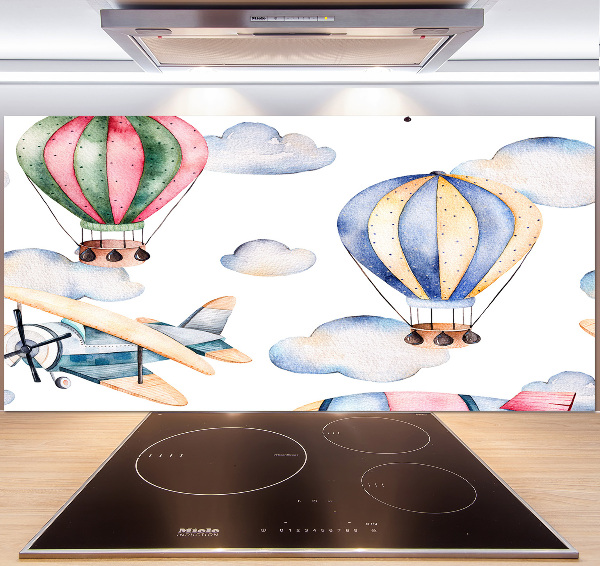 Cooker splashback Planes and balloons