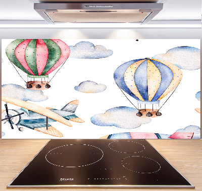 Cooker splashback Planes and balloons