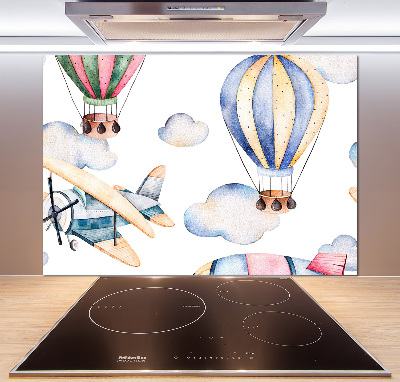 Cooker splashback Planes and balloons