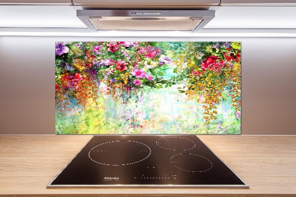 Cooker splashback Multi -colored flowers