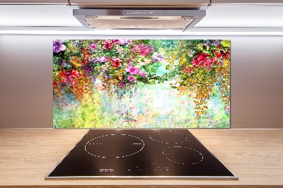 Cooker splashback Multi -colored flowers