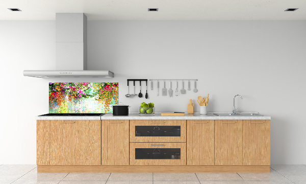 Cooker splashback Multi -colored flowers